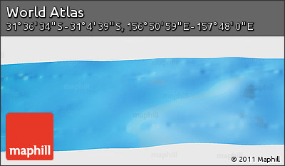 Shaded Relief Panoramic Map of the Area around 31° 20' 36" S, 157° 19' 29" E