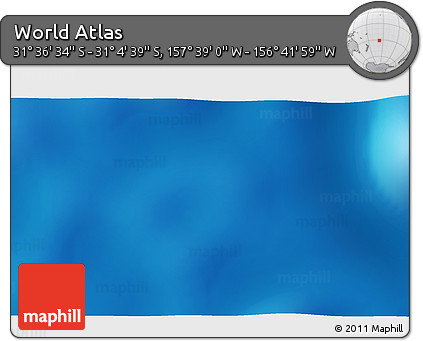 Physical 3D Map of the Area around 31° 20' 36" S, 157° 10' 30" W