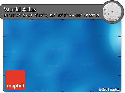 Physical Map of the Area around 31° 20' 36" S, 157° 10' 30" W