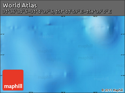 Physical Map of the Area around 31° 20' 36" S, 158° 10' 30" E