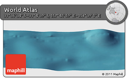 Satellite Panoramic Map of the Area around 31° 20' 36" S, 158° 10' 30" E