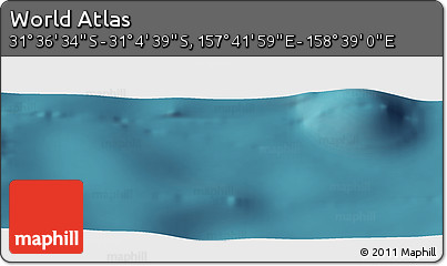 Satellite Panoramic Map of the Area around 31° 20' 36" S, 158° 10' 30" E