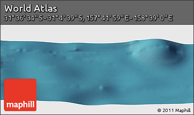 Satellite Panoramic Map of the Area around 31° 20' 36" S, 158° 10' 30" E