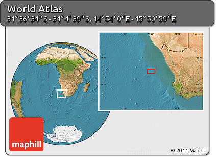Satellite Location Map of the Area around 31° 20' 36" S, 15° 22' 30" E