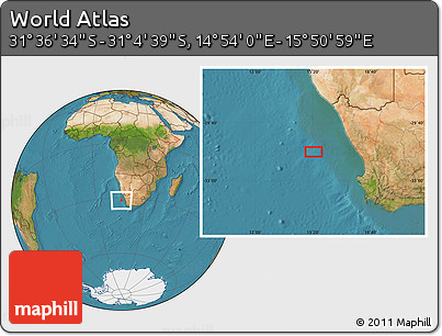 Satellite Location Map of the Area around 31° 20' 36" S, 15° 22' 30" E