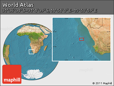 Satellite Location Map of the Area around 31° 20' 36" S, 15° 22' 30" E