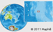 Physical Location Map of the area around 31° 20' 36" S, 160° 43' 29" E