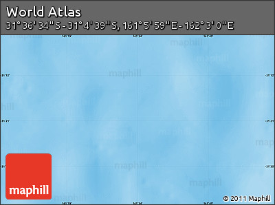 Physical Map of the Area around 31° 20' 36" S, 161° 34' 29" E