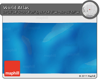 Physical 3D Map of the Area around 31° 20' 36" S, 161° 25' 30" W