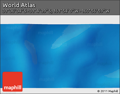 Physical 3D Map of the Area around 31° 20' 36" S, 161° 25' 30" W