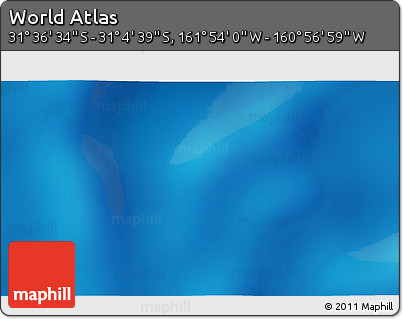 Physical 3D Map of the Area around 31° 20' 36" S, 161° 25' 30" W