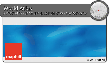 Physical Panoramic Map of the Area around 31° 20' 36" S, 161° 25' 30" W