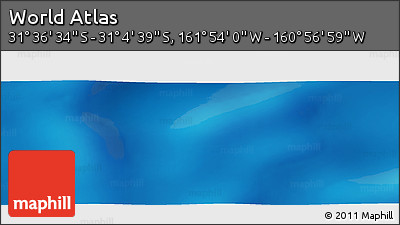 Physical Panoramic Map of the Area around 31° 20' 36" S, 161° 25' 30" W