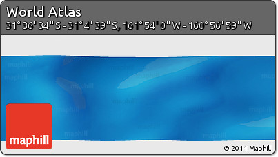 Physical Panoramic Map of the Area around 31° 20' 36" S, 161° 25' 30" W