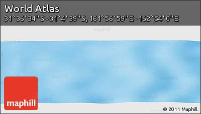 Physical Panoramic Map of the Area around 31° 20' 36" S, 162° 25' 30" E