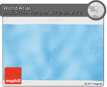 Shaded Relief 3D Map of the Area around 31° 20' 36" S, 163° 16' 30" E