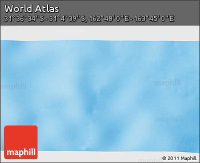 Shaded Relief 3D Map of the Area around 31° 20' 36" S, 163° 16' 30" E