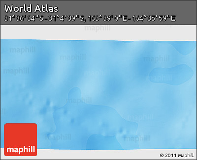 Political 3D Map of the Area around 31° 20' 36" S, 164° 7' 30" E