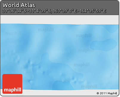 Political 3D Map of the Area around 31° 20' 36" S, 164° 7' 30" E