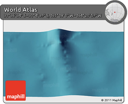 Satellite 3D Map of the Area around 31° 20' 36" S, 164° 49' 29" W
