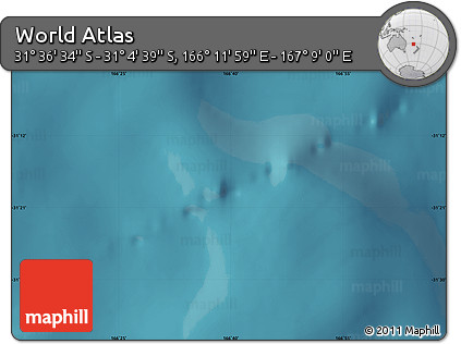 Satellite Map of the Area around 31° 20' 36" S, 166° 40' 30" E