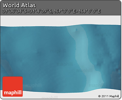 Satellite 3D Map of the Area around 31° 20' 36" S, 167° 31' 30" E