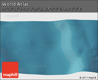Satellite 3D Map of the Area around 31° 20' 36" S, 167° 31' 30" E