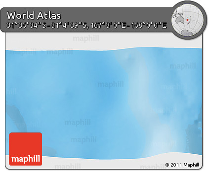 Shaded Relief 3D Map of the Area around 31° 20' 36" S, 167° 31' 30" E