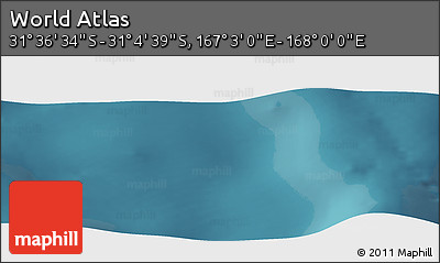 Satellite Panoramic Map of the Area around 31° 20' 36" S, 167° 31' 30" E