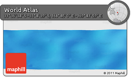 Physical Panoramic Map of the Area around 31° 20' 36" S, 169° 13' 29" E