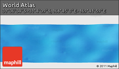 Physical Panoramic Map of the Area around 31° 20' 36" S, 169° 13' 29" E