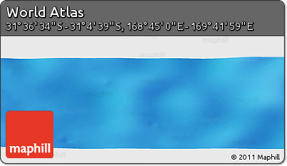 Physical Panoramic Map of the Area around 31° 20' 36" S, 169° 13' 29" E