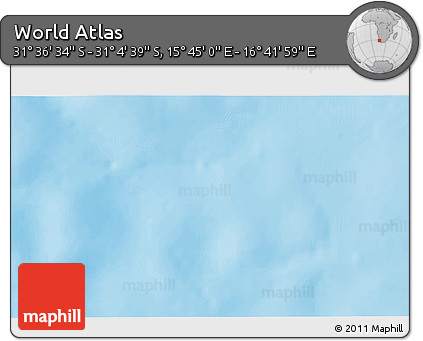 Shaded Relief 3D Map of the Area around 31° 20' 36" S, 16° 13' 30" E