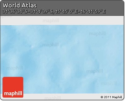 Shaded Relief 3D Map of the Area around 31° 20' 36" S, 16° 13' 30" E