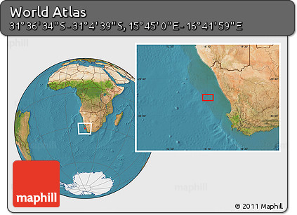 Satellite Location Map of the Area around 31° 20' 36" S, 16° 13' 30" E