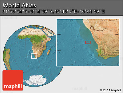 Satellite Location Map of the Area around 31° 20' 36" S, 16° 13' 30" E