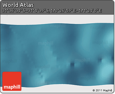 Satellite 3D Map of the Area around 31° 20' 36" S, 170° 55' 30" E