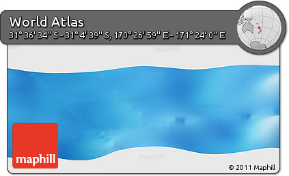 Physical Panoramic Map of the Area around 31° 20' 36" S, 170° 55' 30" E