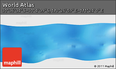Physical Panoramic Map of the Area around 31° 20' 36" S, 170° 55' 30" E