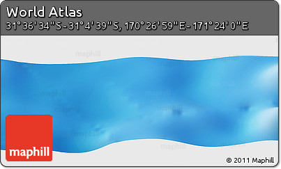 Physical Panoramic Map of the Area around 31° 20' 36" S, 170° 55' 30" E