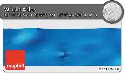 Physical Panoramic Map of the Area around 31° 20' 36" S, 170° 46' 30" W