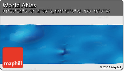 Physical Panoramic Map of the Area around 31° 20' 36" S, 170° 46' 30" W