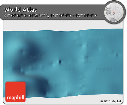 Satellite 3D Map of the Area around 31° 20' 36" S, 171° 46' 30" E