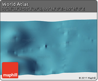 Satellite 3D Map of the Area around 31° 20' 36" S, 171° 46' 30" E