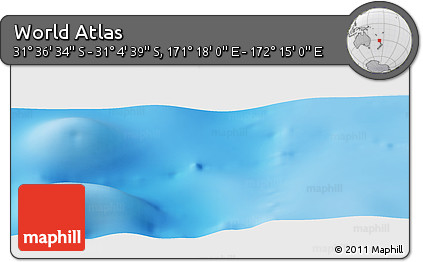 Physical Panoramic Map of the Area around 31° 20' 36" S, 171° 46' 30" E