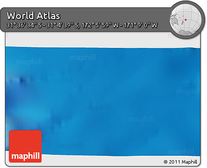 Physical 3D Map of the Area around 31° 20' 36" S, 171° 37' 30" W