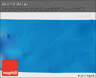 Physical 3D Map of the Area around 31° 20' 36" S, 171° 37' 30" W