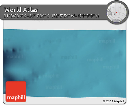 Satellite 3D Map of the Area around 31° 20' 36" S, 171° 37' 30" W