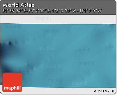 Satellite 3D Map of the Area around 31° 20' 36" S, 171° 37' 30" W