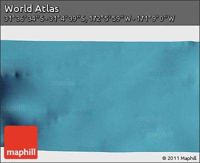 Satellite 3D Map of the Area around 31° 20' 36" S, 171° 37' 30" W